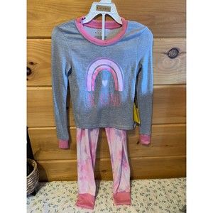 Rae Dunn Be Kind Pink & Tie Dye Girls Pajama Set Size 6 NWT